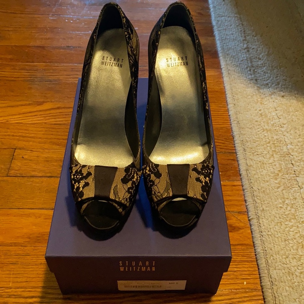 Stuart Weitzman Laceright Evening Shoes - Size 8.5M
